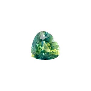 AUSTRALIAN 1.29ct Green Blue PARTI Colour Sapphire Heart Cut Gem 6.8x6.5mm