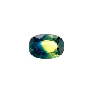 NATURAL Parti Colour Blue Green Sapphire 1.19ct Cushion Cut AUSTRALIAN 7.8x5.5mm