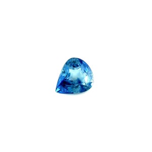 VIVID Blue Sapphire Pear Cut 0.99ct RARE Loose Gemstone 6.4x5.6mm VS