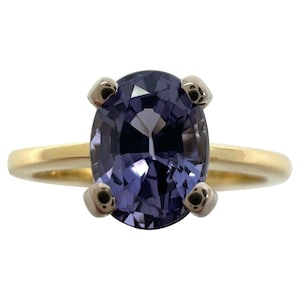 1.14 Carat Lilac Purple Spinel Oval Cut 18k Yellow and White Gold Solitaire Ring