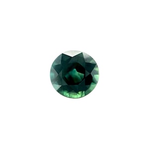NATURAL 1.12ct Deep Blue Green Sapphire Round Cut 6mm Loose Rare Gemstone