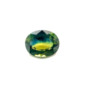 UNIQUE 1.13ct Parti Colour NATURAL Sapphire Blue Green Yellow Oval Gem 7x5.5mm