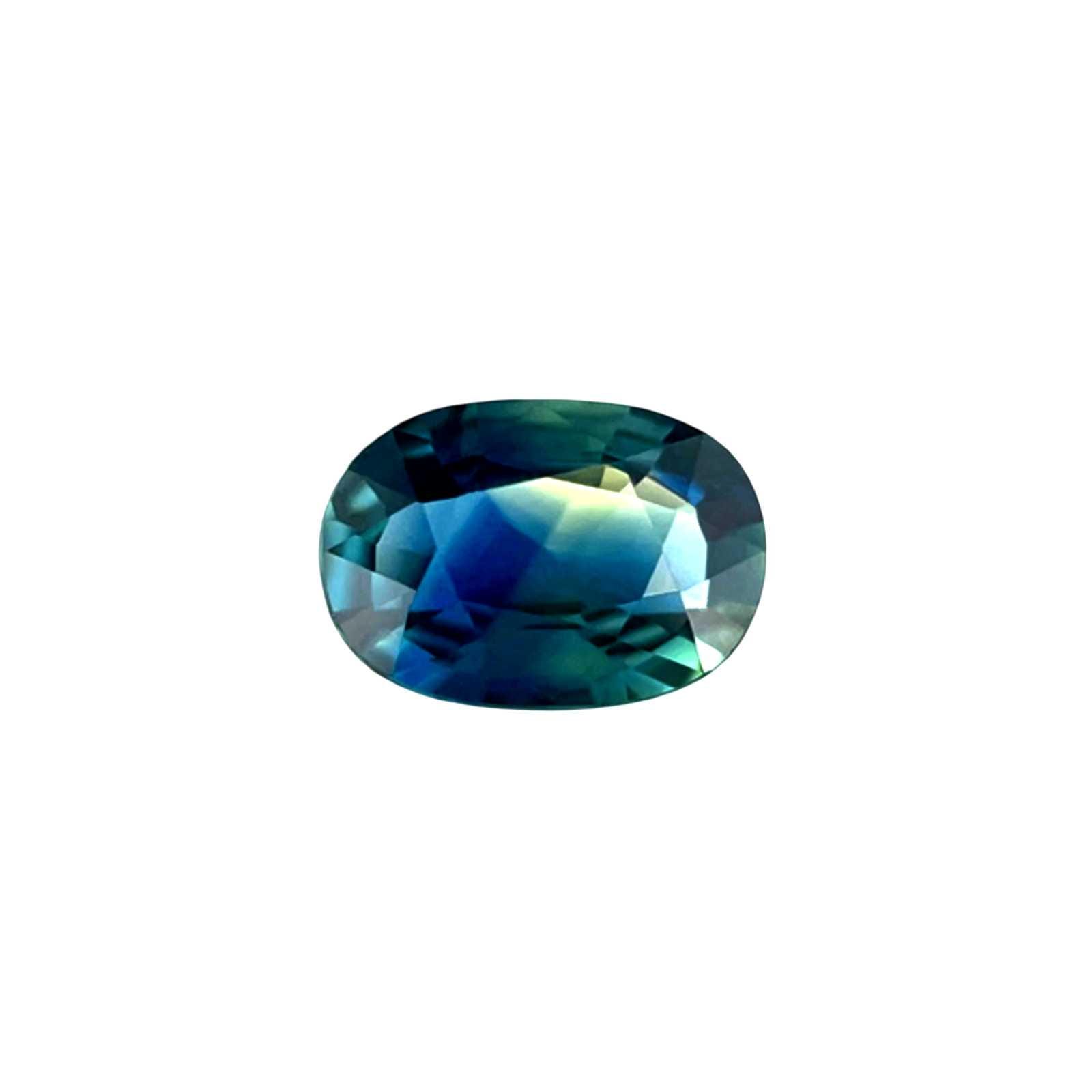 Saphir Bleu-vert Naturel D'Australie - Taille 5.5 Mm X 2.8 Mm, 0.37 Carats, Traitement Chauffage