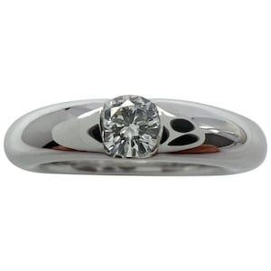 Vintage Cartier Diamant 0.25ct VVS1 Ellipse 18k Weißgold Solitaire Bandring