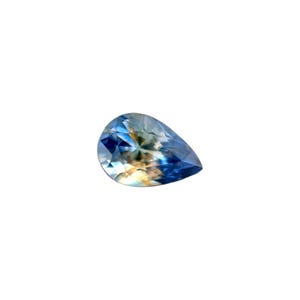 Unique NATURAL 0.83ct Yellow Blue CEYLON Bi Colour Sapphire Pear Cut 6.8x4.7mm