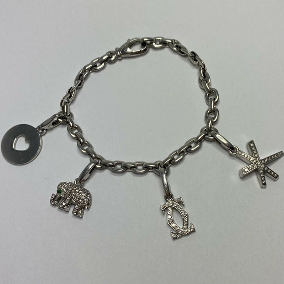 Cartier Meplat Charm Bracelet 18k White Gold Diamond Khandy  display picture 1