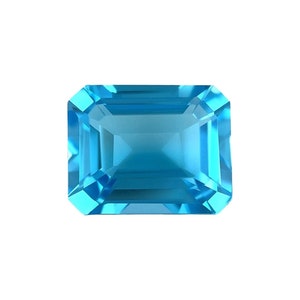 NATURAL 10x8mm Swiss Blue Topaz Emerald Octagonal Cut 4.00 Carat Calibrated Gem