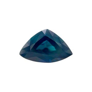 1.58ct DEEP Green Blue AUSTRALIAN Sapphire RARE Trillion Cut Loose Gem 9.2x5.8mm