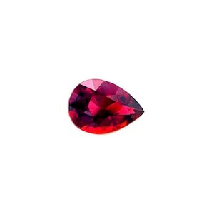 UNTREATED Natural Ruby GIA CERTIFIED Vivid Red 0.51ct Pear Teardrop Cut Gem