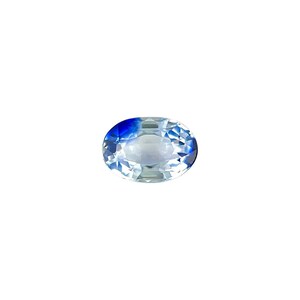 0.95ct CEYLON Bi Colour NATURAL Blue White Sapphire Oval Cut 6.8x4.7mm Gem VVS