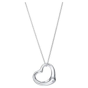 Vintage Tiffany & Co. Elsa Peretti Open Heart 950 Platinum Pendant Necklace