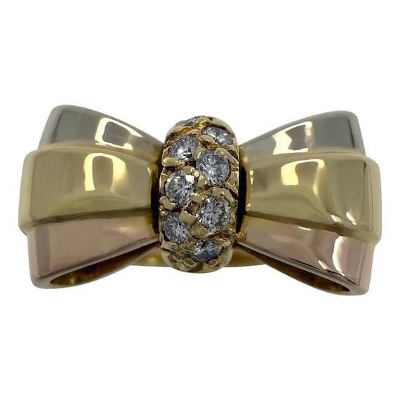 ヴァンクリーフ＆アーペル ヴィンテージ リボン リング ダイヤモンド ヴァンクリーフ＆アーペル ヴィンテージ リボン リング