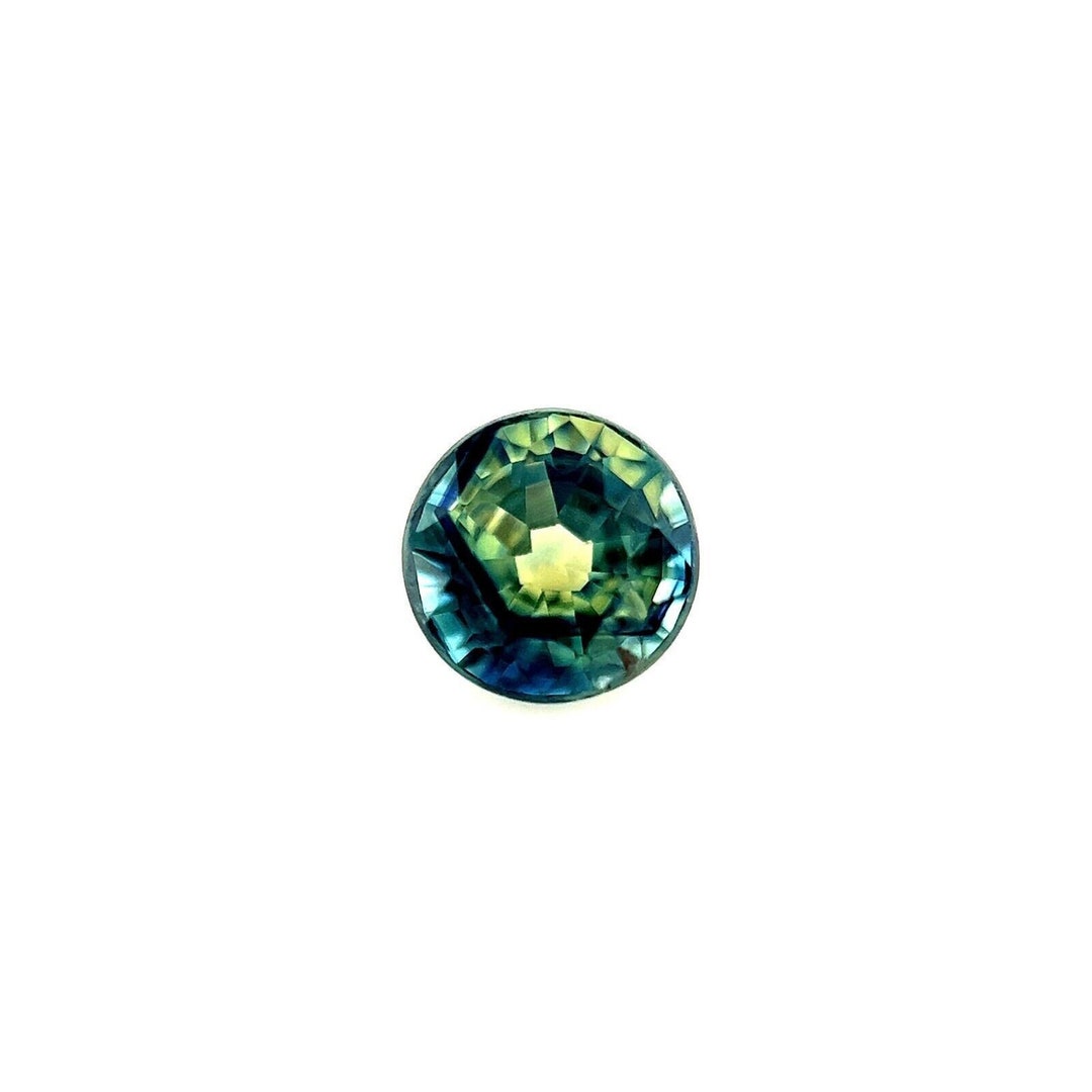 Unique1.05ct Blue Green BI COLOUR Australian Sapphire Round Gem 5.4mm ...