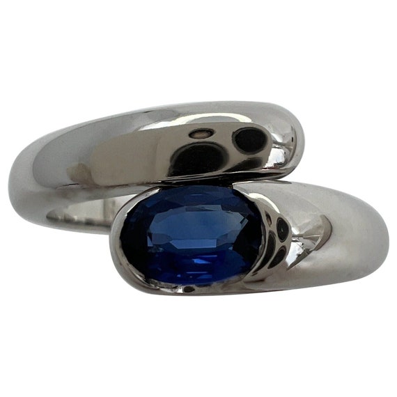Vintage Bvlgari Astrea Vivid Blau Saphir Oval Cut 18k WeiBgold Ring Etsy