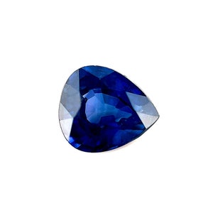 1.22ct FINE Deep Purple Blue Sapphire Pear Cut RARE Loose cut Gem 6.6x5.8mm