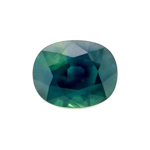 NATURAL 4.11ct Deep Blue Green LARGE Sapphire Oval Loose Gemstone 10.6x8.3mm