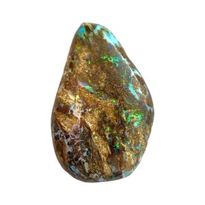 NATURAL 9.65ct Australian Boulder Opal Freeform Pear Matrix Koroit Nut Specimen
