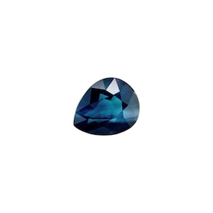 NATURAL 1.02ct Deep Greenish Blue Sapphire Pear Teardrop Cut Gem 6x5mm VS