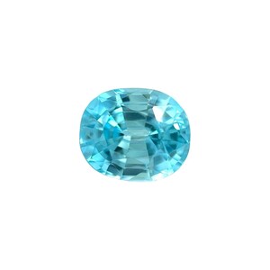 NATURAL 1.75ct Vivid NEON Blue Zircon Oval Cut Loose Gemstone 7x6.5mm VVS