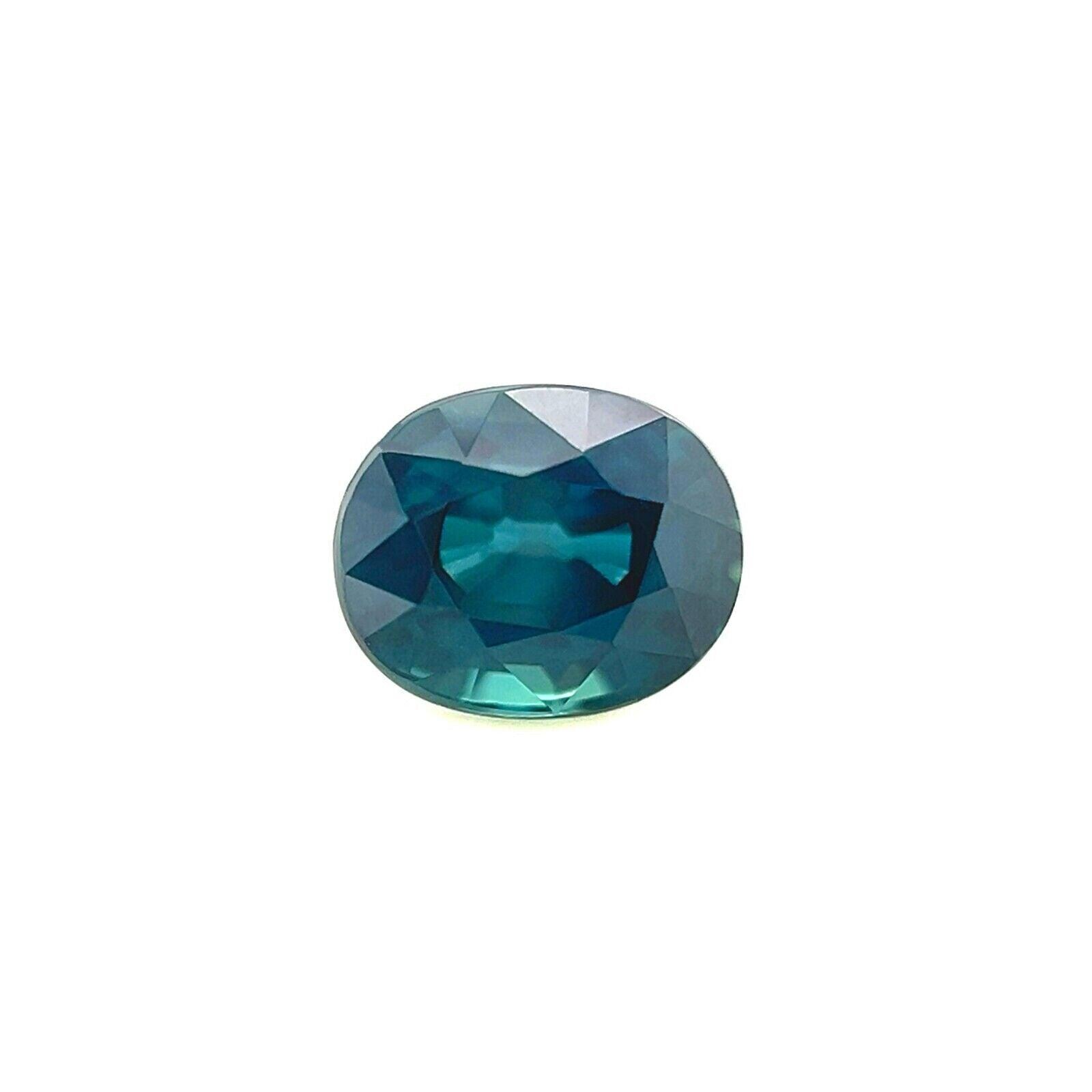 Natural Deep TEAL Blue Sapphire 1.02ct GIA CERTIFIED 5.8x4.7mm