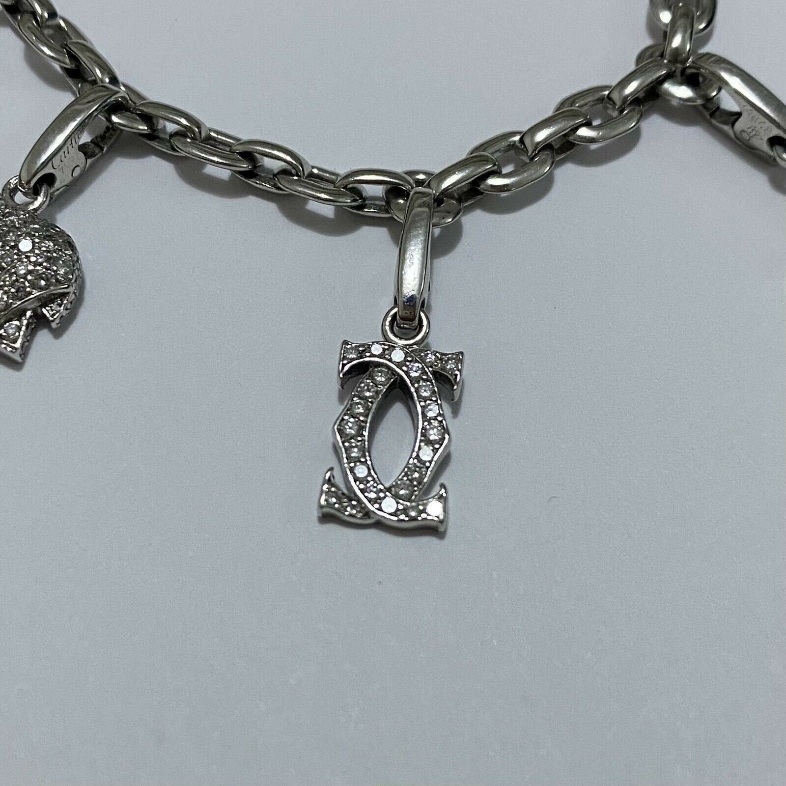 Cartier Meplat Charm Bracelet 18k White Gold Diamond Khandy  display picture 1