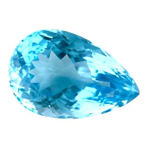 24.61ct NATURAL Swiss Blue Topaz PEAR Cut Loose Gemstone 21.8x14.4 VVS