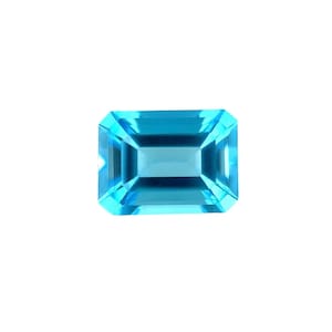 Natural 8x6mm Vivid Swiss Blue Emerald Octagonal Cut Topaz Gem Jewellery Supply