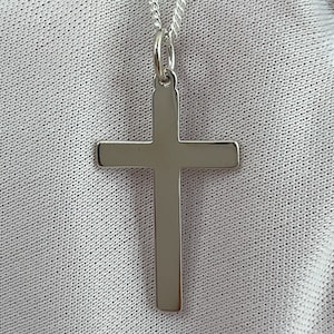 925 Sterling Silver Cross Pendant Curb Chain Pendant Necklace