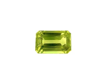 FINE 0.80ct Green Yellow NATURAL Australian Sapphire Emerald Cut 6.2x4mm Gem