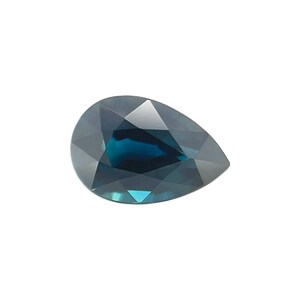 NATURAL 1.10ct Deep Blue UNTREATED Sapphire GIA certified pear cut 7.5x4.9mm