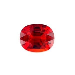 NATURAL 2.30ct VIVID Reddish Orange Spessartine Garnet Cushion Cut 8.2x6.6mm VS