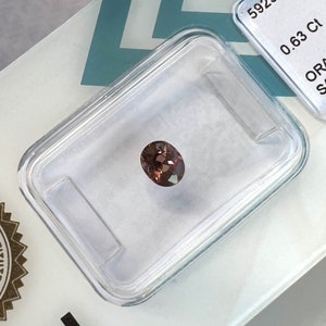 IGI CERTIFIED Sapphire Untreated NATURAL Pink Purple Orange 0.63ct Oval Cut Gem