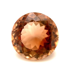 6.98ct NATURAL Champagne Orange Topaz ROUND Cut Loose Gemstone 11.7mm VS