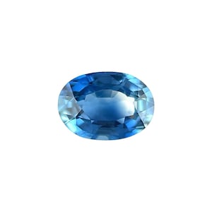 UNIQUE Natural Bi Colour Sapphire Blue White 0.90ct Oval Cut 6.8x4.8mm VVS