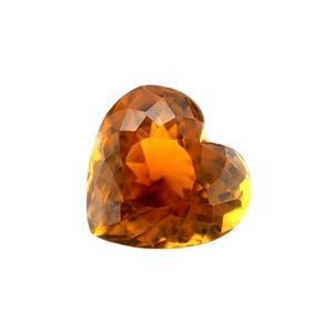 Fine NATURAL 1.76ct Orange Yellow Tourmaline Heart Cut Loose Gem 8x7.5mm VS