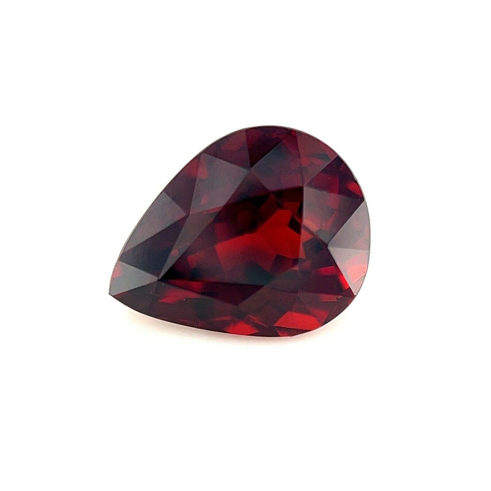 1.61ct VIVID Deep Orange Red Spessartine Garnet Pear Cut