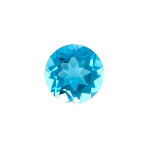 NATURAL Swiss Blue Topaz 7mm Round Cut Vivid Calibrated Gem Jewellery Supply