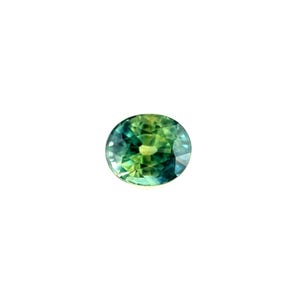 UNIQUE 0.84ct Parti Colour UNTREATED Sapphire Blue Green Oval Cut Gem 5.5x4.6mm