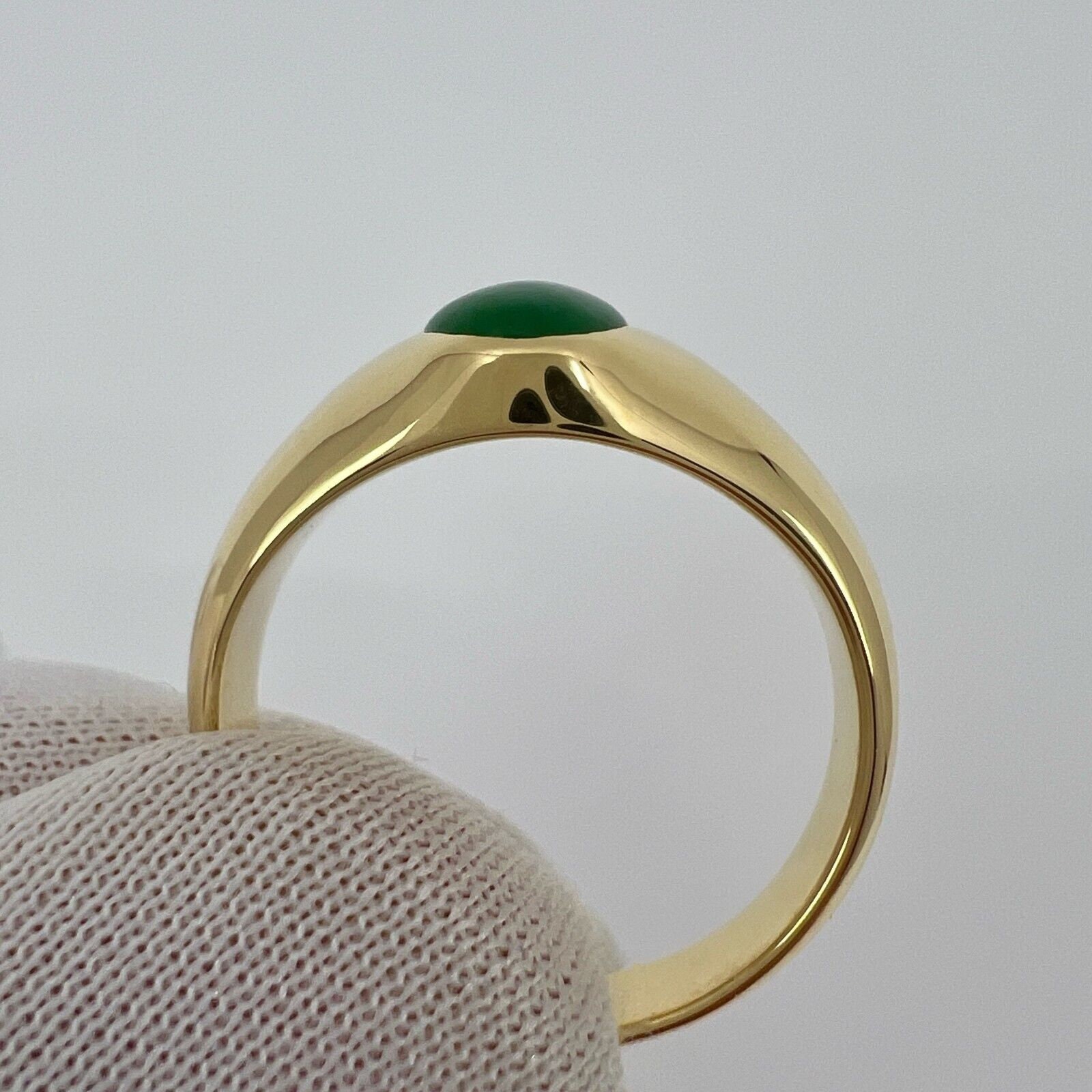 Bague Ancienne En Or 18 Carats Avec Jade - Poids 5,95 G - Bijou Vintage Occasion