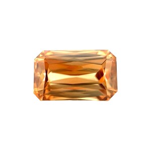 NATURAL Zircon 2.72ct Champagne Orange Octagon Emerald Scissor Cut 9x5.5mm VS