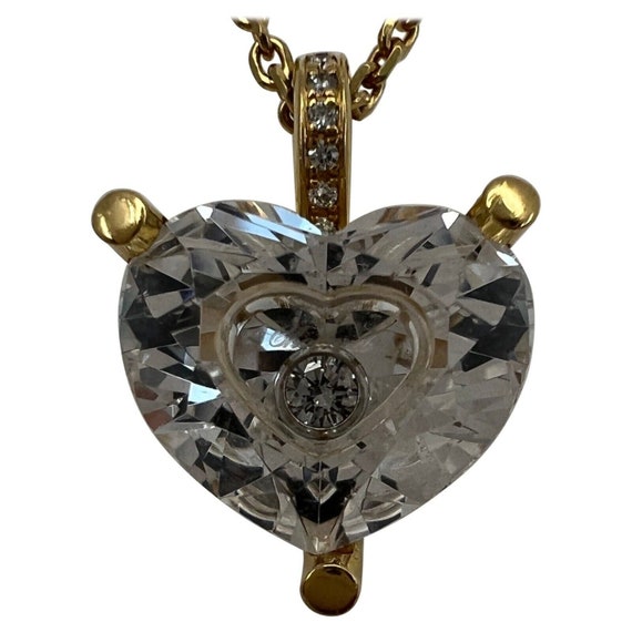 Vintage Chopard So Happy Diamonds Heart 18k Yello… - image 1