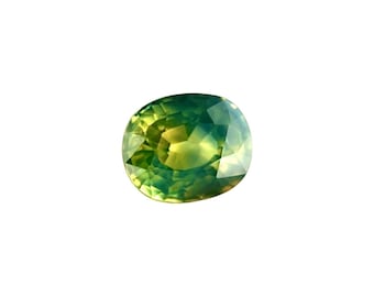 Saphir Jaune-vert Naturel D'Australie - 6x5 Mm - 0,78 Carats - Rare - Neuf Avec étiquettes