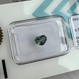 UNHEATED Colour Change NATURAL Sapphire 0.78ct Green Blue CERTIFIED Heart Gem