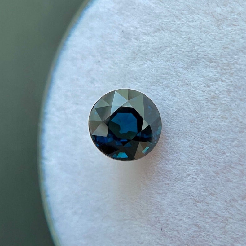 GIA CERTIFIED 1.02ct UNTREATED Dark Blue Sapphire Round Cut Untreated Loose Gem