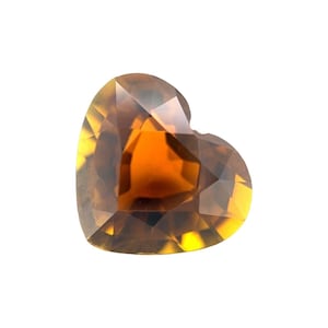 NATURAL 4.14ct Orange Yellow Tourmaline Heart Cut Loose Gem 11x9.5mm VS