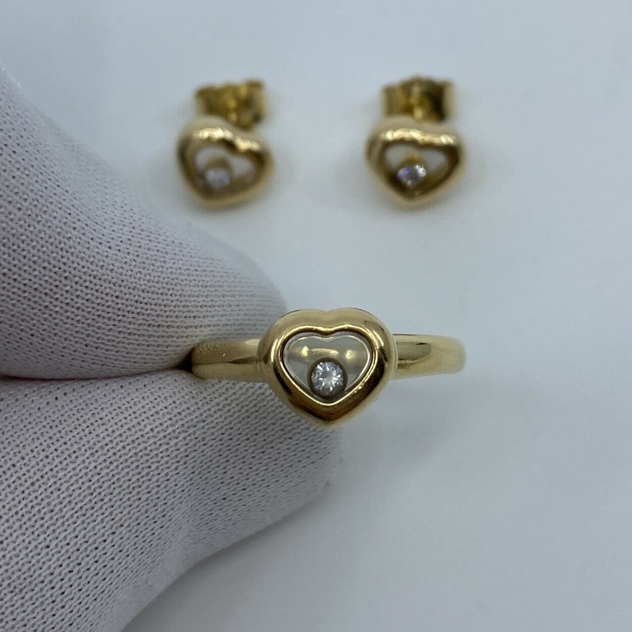 Vintage Chopard Happy Diamonds Icon 18k Yellow Gold Heart Ring and