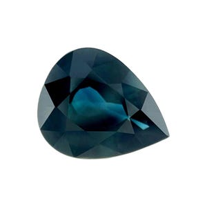 3.09ct THAI Sapphire Natural Pear Cut GRA CERTIFIED Deep Blue Teal 10.9x8.8mm