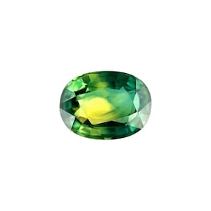 UNTREATED 1.55ct Parti Colour AUSTRALIAN Sapphire Yellow Green Oval 7.7x5.7mm