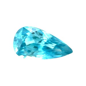 NATURAL 3.26ct Blue Zircon Vivid NEON Pear Cut Loose 11.8x6.3mm Gemstone VS
