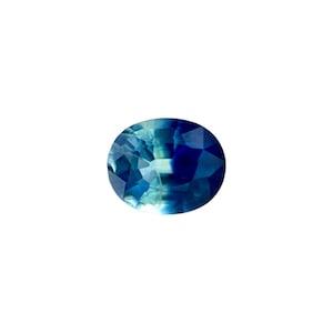 Unique NATURAL Bi Colour Australia Sapphire 0.85ct Blue White Oval Cut 6x5mm VS